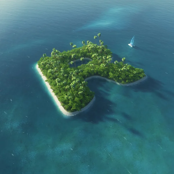 Alphabet de l'île. Paradise île tropicale sous la forme de la lettre R — Photo