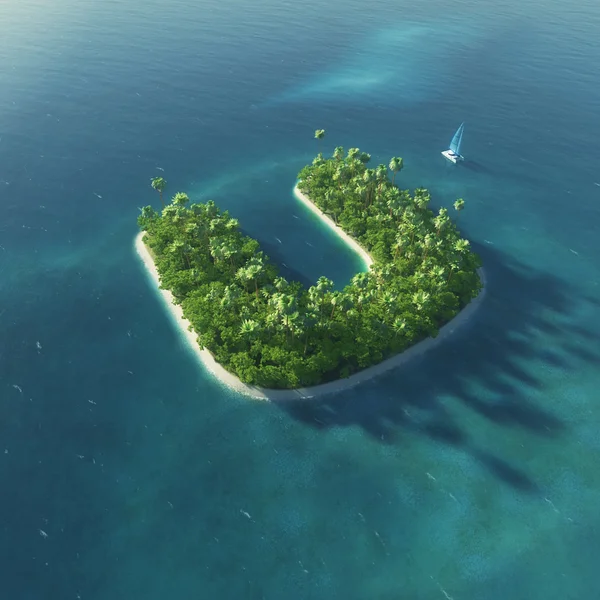 Alphabet de l'île. Paradise île tropicale sous la forme de la lettre U — Photo