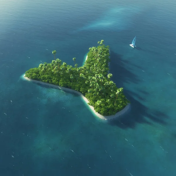 Alphabet de l'île. Paradise île tropicale sous la forme de la lettre Y — Photo