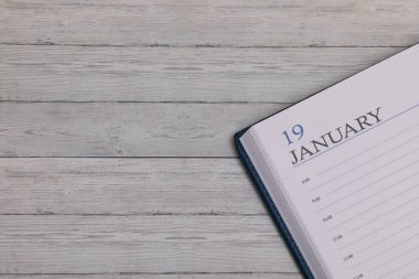 Yeni günlükte tam tarih. 19 Ocak için önemli olay ve not alanı.