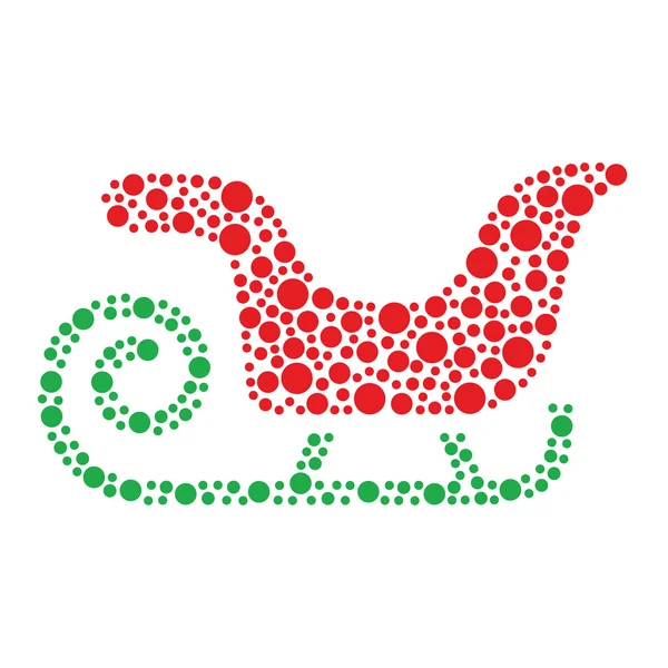 Christmas santa sleigh icon made of circles — Stock Photo, Image
