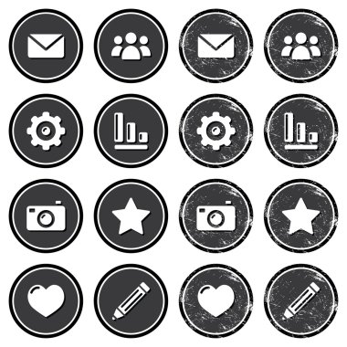 Web Menü gezinme retro grunge Etiketler