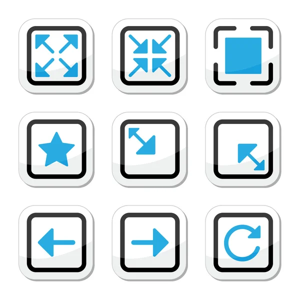 Página web tamaño de pantalla iconos conjunto — Vector de stock