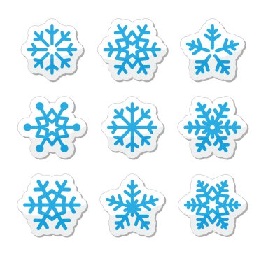 Christmas snowflakes icons set clipart