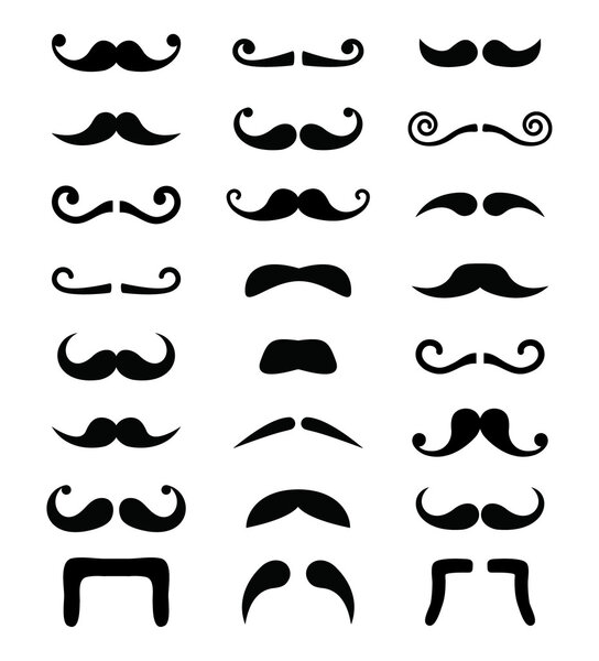 Moustache icons isolated set