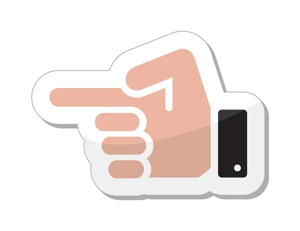 Pointing hand vector icon as label — Stock Vector