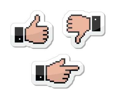 piksel imleç simgeler - thumb, bu gibi el işaret