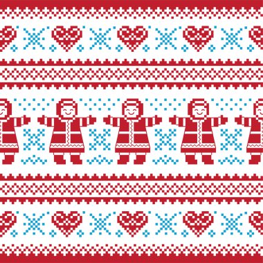 Noel, kış örgü deseni, kart - scandynavian süveter stili
