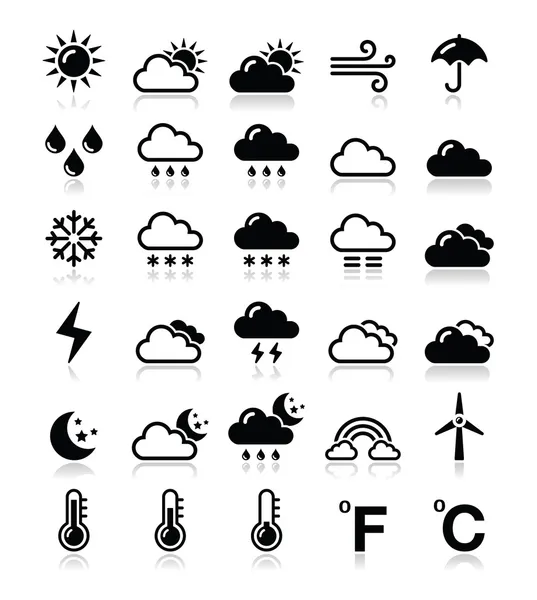 Set icone meteo - vettore — Vettoriale Stock