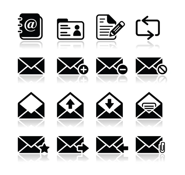 Email conjunto de ícones vetoriais caixa de correio — Vetor de Stock