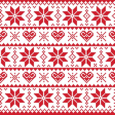 Noel örgü deseni, kart - scandynavian süveter stili
