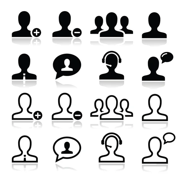 Użytkownik człowiek avatar zestaw ikon — Wektor stockowy