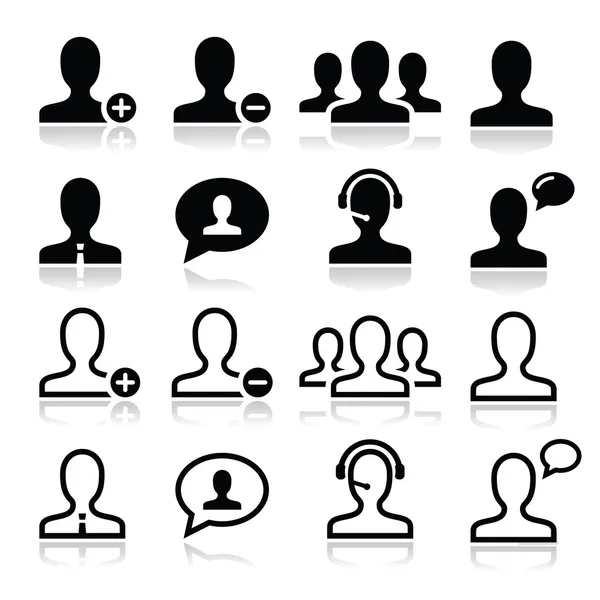 Gebruiker man avatar pictogrammen set — Stockvector