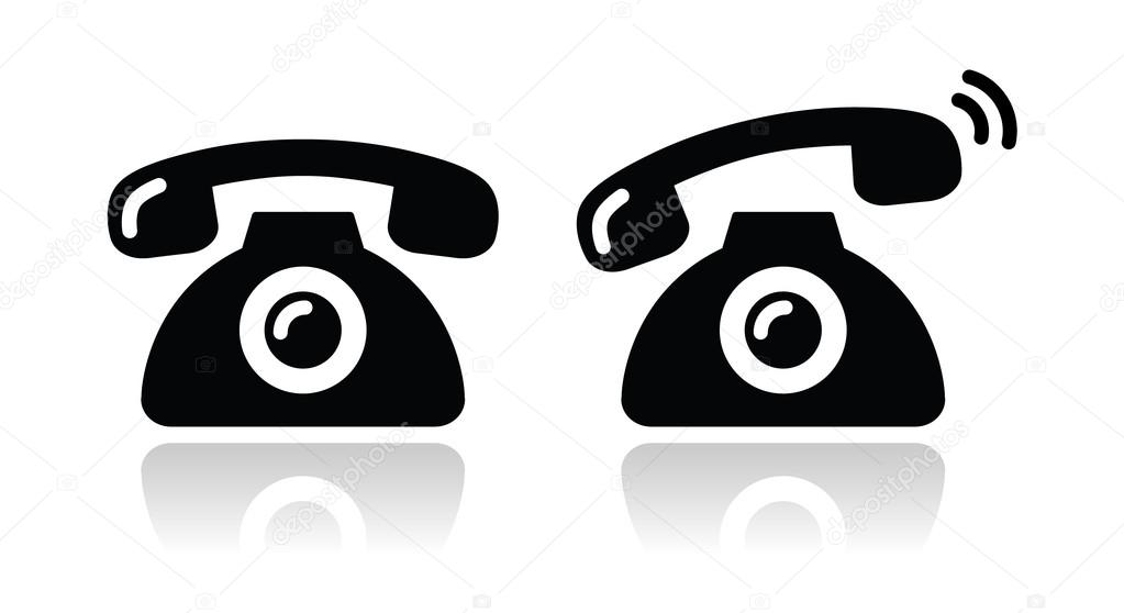 telephone ringing clipart black and white