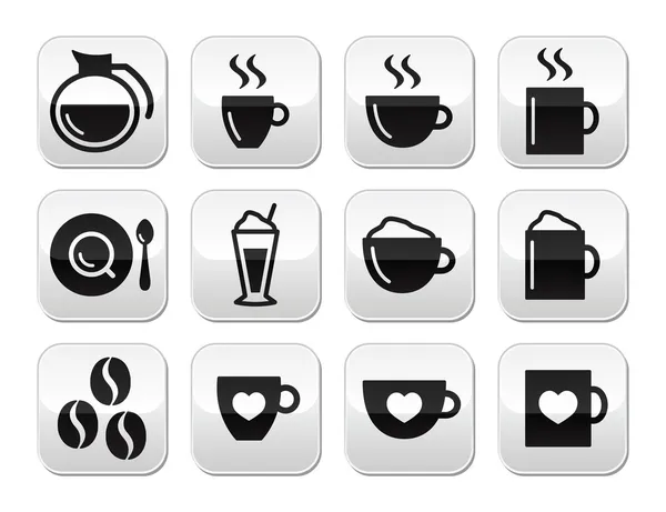 Set boutons café - vecteur — Image vectorielle