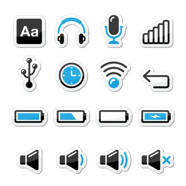 Elektronik cihaz / bilgisayar yazılım Icons etiketleri olarak ayarla