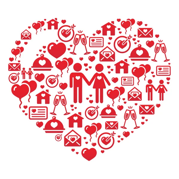 Mosaico tarjeta de corazón para el Día de San Valentín - vector — Archivo Imágenes Vectoriales