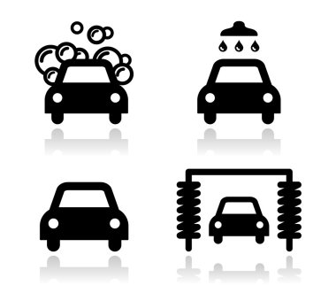 Oto yıkama Icons set - vektör