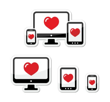 duyarlı tasarım simgeler - monitör, hücre/cep telefonu, tablet