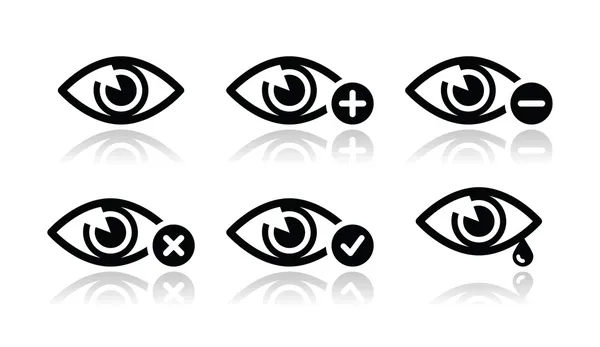 Eye sight icons set - vector — Stock Vector