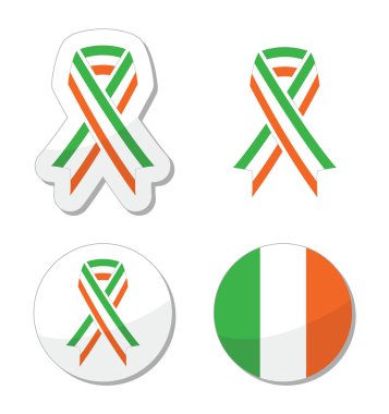 İrlandalı şerit bayrağı etiketleri - st patricks günü kutlama