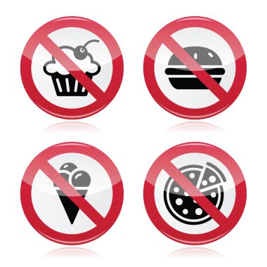 hızlı yiyecek, kırmızı işaret uyarı hiçbir tatlılar