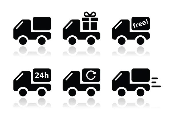 Delivery car, shipping vector icons set — Stock Vector