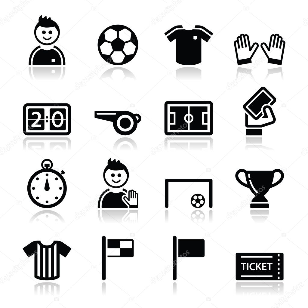 Soccer football vector icons set