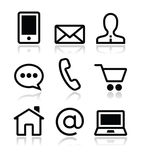 Contact web vector icons set — Stock Vector