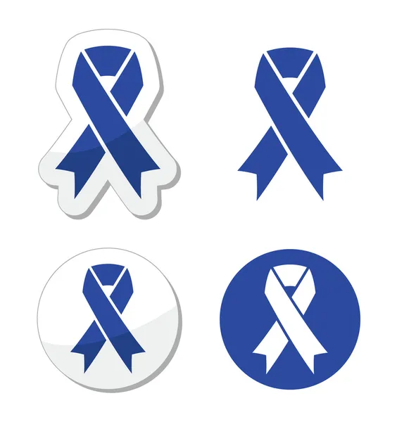 Navy blue ribbon - child abuse, drunk driving symbol — Stock Vector