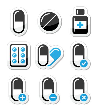 hap ilaç Icons set