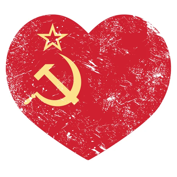 Communism USSR - Soviet union retro heart flag — Stock Vector