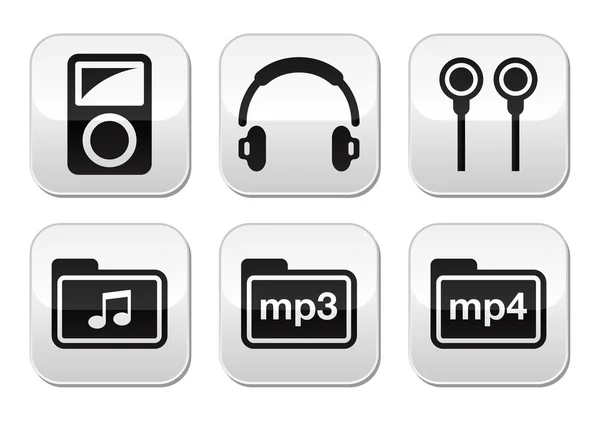 Набір векторних кнопок MP3 плеєра — стоковий вектор