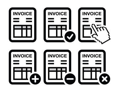 Fatura, finans vector Icons set
