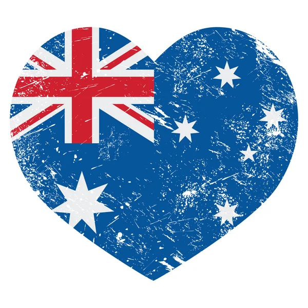 Australia retro heart flag — Stock Vector