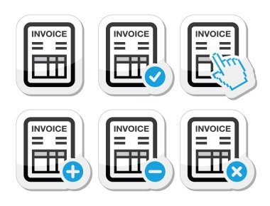 Fatura, finans vector Icons set