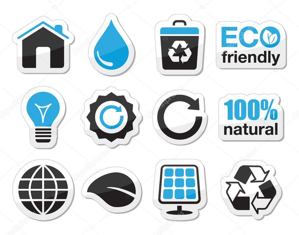 Ecology, green, recycling vector icons set