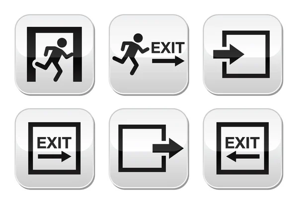 Emergency exit vector buttons set — Stock Vector