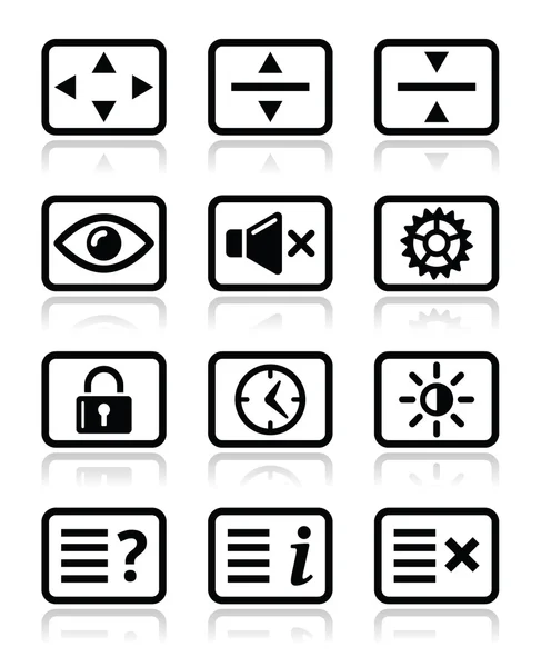 Computer tv beeldschermpictogrammen scherm instellen — Stockvector