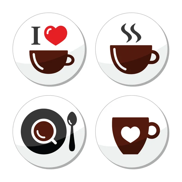 Me encanta el set de etiquetas de café — Vector de stock