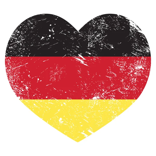 Allemagne drapeau rétro en forme de coeur — Image vectorielle