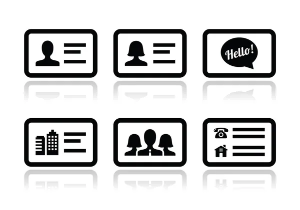 Business card vector icons set — Stock Vector