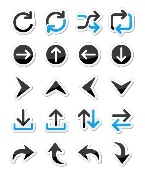 Flecha vector icono conjuntos aislados en blanco — Vector de stock