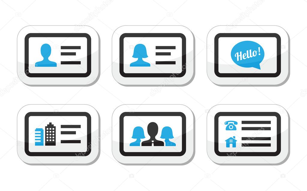 Business card vector icons set