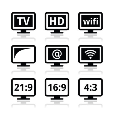 TV'yi, set ekran simgeleri