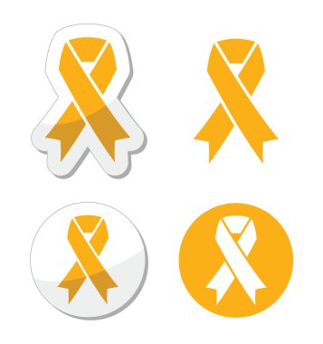 Gold ribbon - childhood cancer symbol clipart