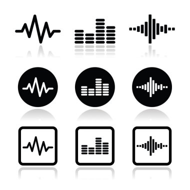 Soundwave müzik vektör simge seti