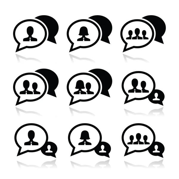 Business meeting, communication icons set — Stock Vector