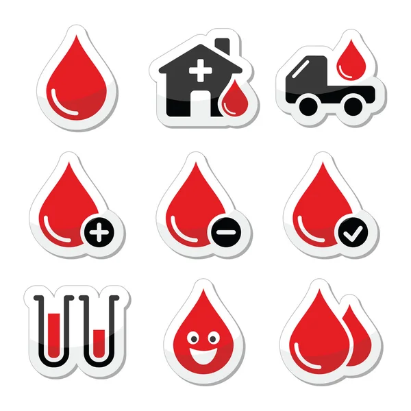 Bloed donatie vector icons set — Stockvector