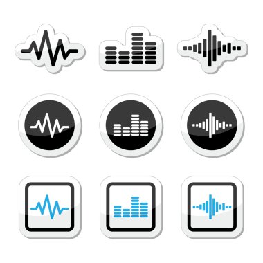 Soundwave müzik vektör simge seti